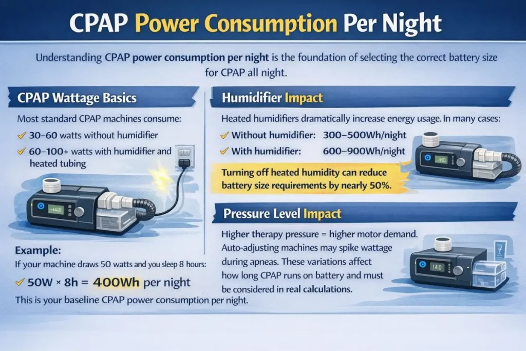 CPAP Power Consumption Per Night