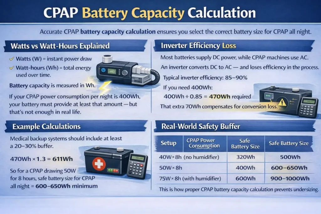 CPAP Battery Capacity Calculation