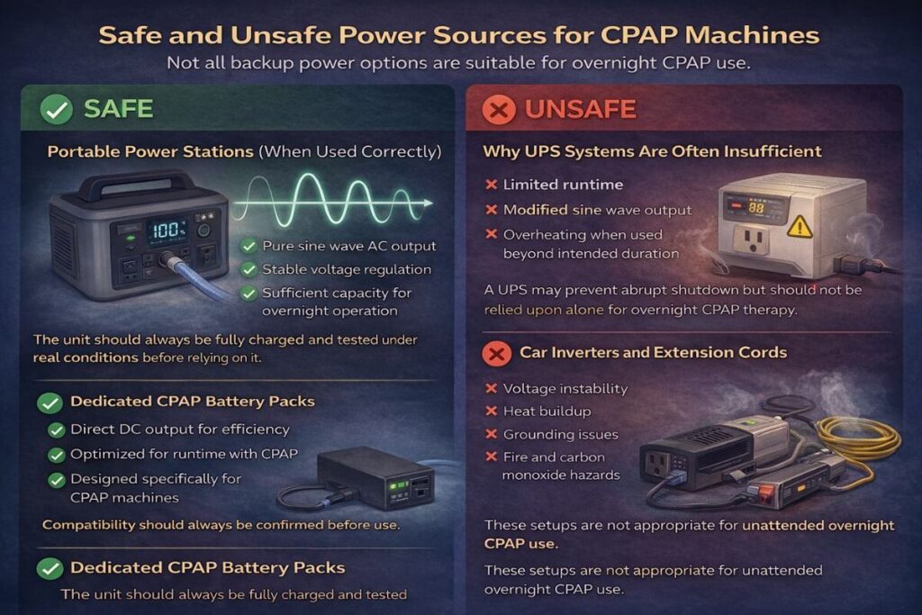 Safe and Unsafe Power Sources for CPAP Machines