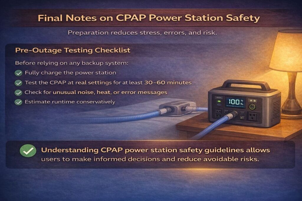 Final Notes on CPAP Power Station Safety Guidelines